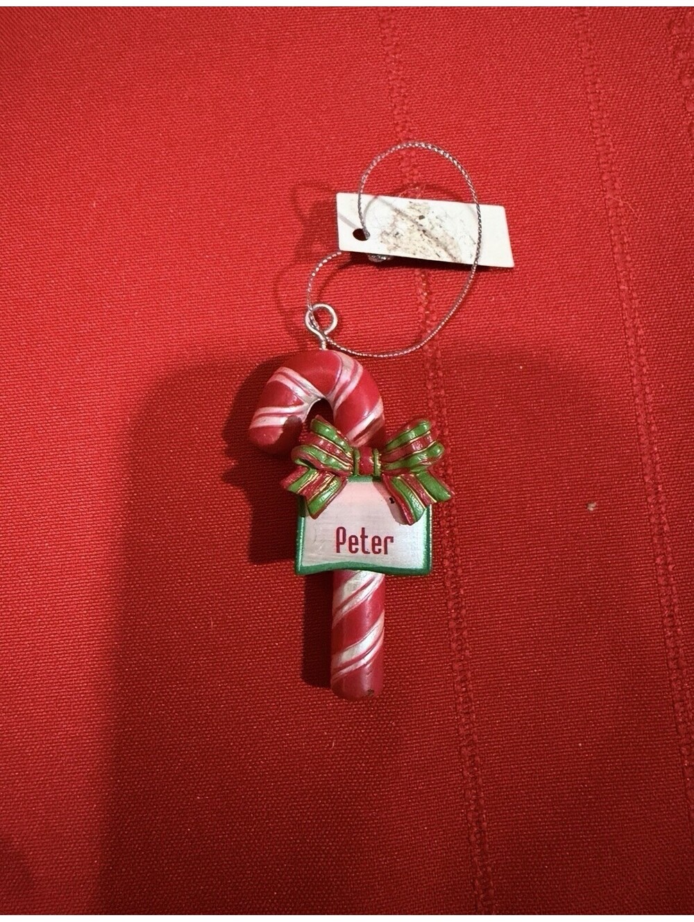 GANZ CANDY CANE PERSONALIZED CHRISTMAS ORNAMENT "PETER"